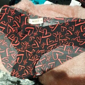 NWT Victoria's Secret Black with Red Abstract Heart Pattern Panties HIPSTERS